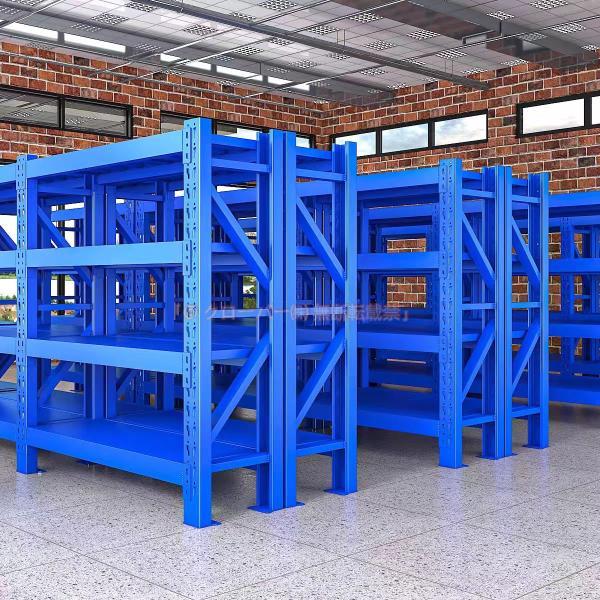 スチールラック 業務用 倉庫収納ラック 4段 メタルラック 耐荷重500KG 収納 棚 ラック 組立簡単 高さ調節可能 連結可能 オープンシェルフ 物置 作業台 (ブルー