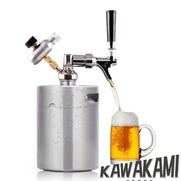 ビールサーバー ビールディスペンサー ミニCO2レギュレーター付き 小型 軽量 頑丈 ステンレス鋼 ビール樽 耐久性 持ち運び便利 使い簡単 ホーム/発酵/醸造ケゲレ_1