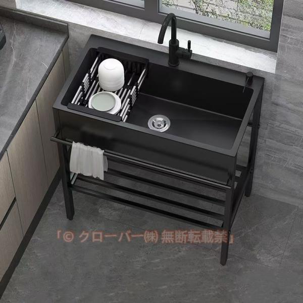 黒流し台 屋外シンク流し台 キッチンシンク シンク アウトドア ガーデンシンク 大容量自立型シンク 業務用厨房簡易流し台 屋外流し台 洗面所 簡単取付