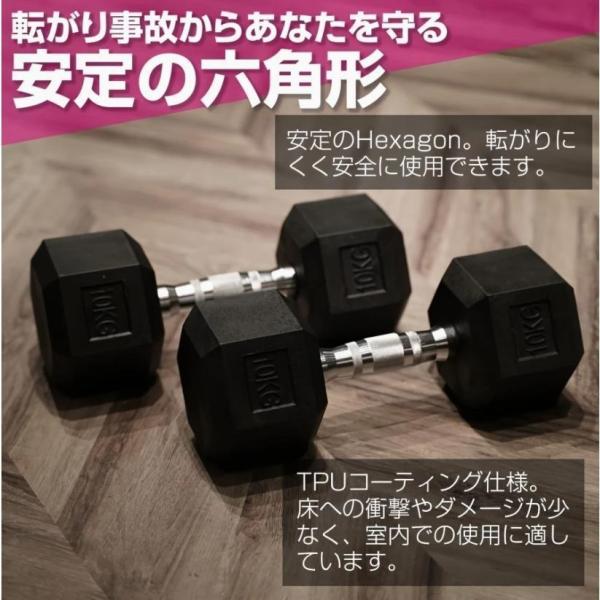 20kgの鉄製のダンベル2個セット、合計40kg。筋肉トレーニング用の六角形ダンベル。_2