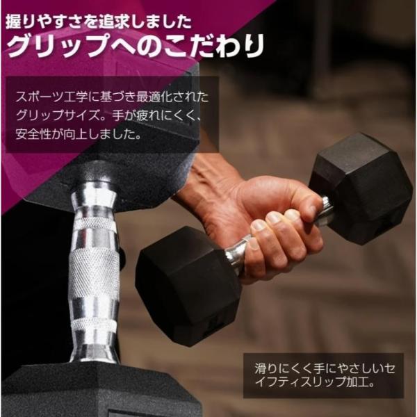 20kgの鉄製のダンベル2個セット、合計40kg。筋肉トレーニング用の六角形ダンベル。_5