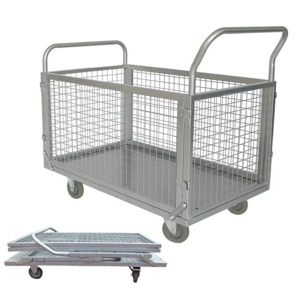 カゴ台車 メッシュ台車 耐荷重200kg 静音台車 ブレーキ付き メッシュ