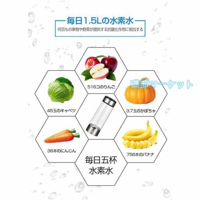 水素水生成器 最新発売 携帯用 水素水ボトル 420ml 3min生成 USB充電式 高濃度水素水 持ち運び便利 LEDランプ付き 限定セール 美容 健康 トレーニング 運動 フィットネス_9
