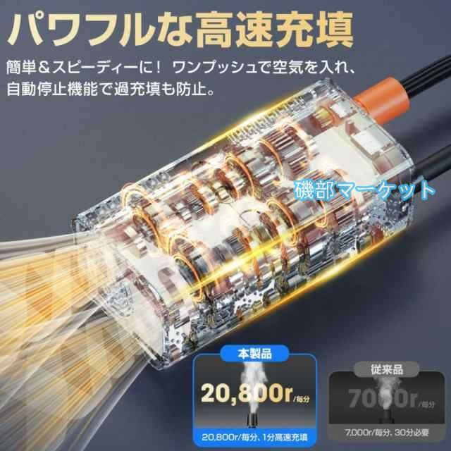 電動 空気入れ 電動空気入れ 自動車 エアーポンプ 充電式 車 バイク 自転車 ボール タイヤ 浮き輪 usb アダプター コンパクト 軽量 小型 防止 防災 懐中電灯