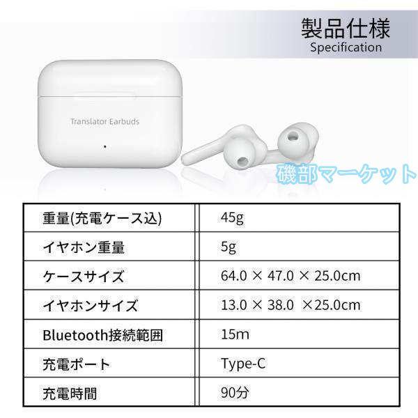 翻訳機 最新発売 イヤホン 翻訳イヤホン ウーアスク オンライン Bluetoothイヤホン 127種言語対応 四つの翻訳モード 翻訳 限定セール 通訳 会議用 旅行用 同時通訳 ファッション_16