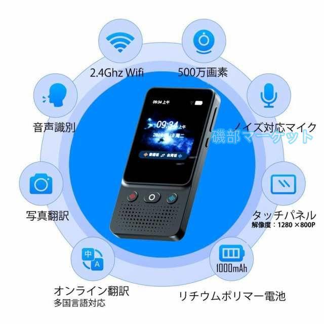 翻訳機 最新発売 音声翻訳 画像翻訳 写真翻訳 電子辞書 海外旅行 留学 コミュニケーション 日本語 限定セール 英語 中国語 韓国語 フランス語 ドイツ語 スペイン語 旅行用_1