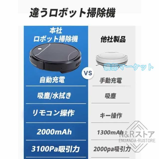 ロボット掃除機 最新発売 超薄型 3100Pa 強力吸引 静音設計 節電