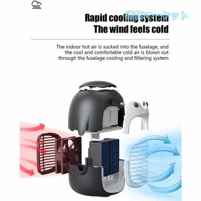 携帯冷風機 最新発売 手持ち冷風機 卓上冷風機 冷風機 冷風扇 扇風機 スポットクーラー 冷風扇風機 携帯扇風機 強力 送風 限定セール 加湿 冷却 空気清浄_4