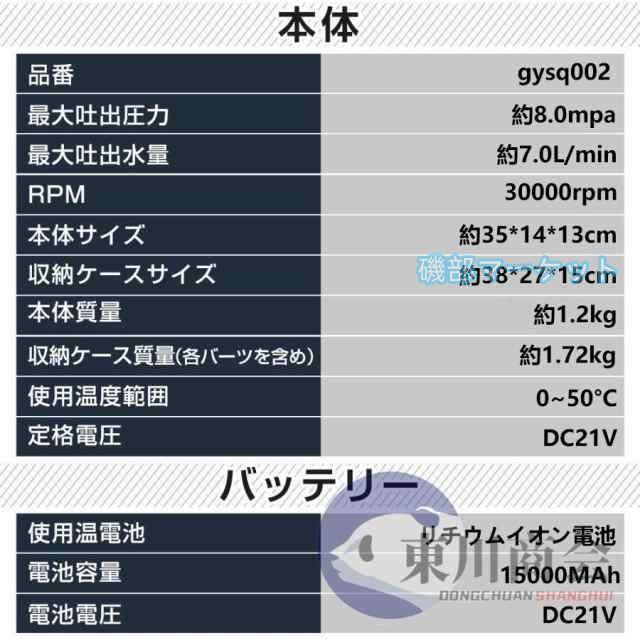 高圧洗浄機 最新発売 コードレス 充電式 マキタ バッテリー互換 強力 6IN1ノズル 8.0MPa 高圧洗浄 限定セール 軽量 低騒音 電動工具 家庭用 洗車 外壁掃除 2025新品