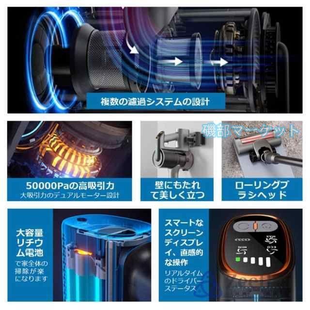 掃除機 最新発売 コードレス 超強力吸引 50000pa 3WAY ハンディクリーナー 軽量 LEDライト付 スティック掃除機 限定セール 壁掛けブラケット HEPA多重濾過 母の日 父の日 省エネ_3