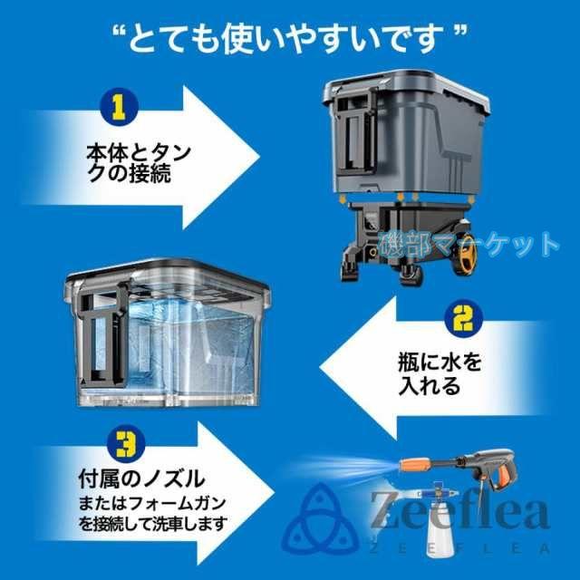 高圧洗浄機 最新発売 タンク式 コードレス 充電式 デュアルバッテリー電源 業務用 家庭用 30L 吐出圧力12MPa 限定セール 軽量 3段階調整 洗車 水圧 クリーナー 洗車機 水道不要 掃除