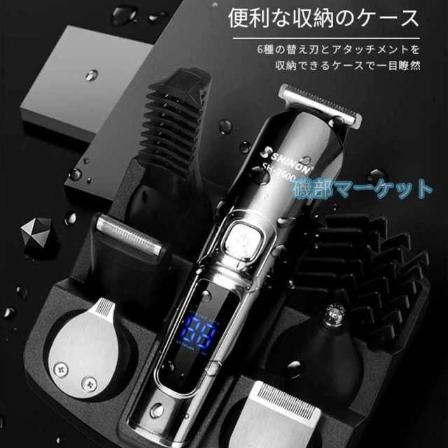 バリカン 最新発売 散髪 子供 バリカン 電動 ヘアーカッター 業務用 6in1 電動バリカン 限定セール 多機能 IPX7防水 水洗い 散髪用 充電式 家庭用 鼻毛カッター