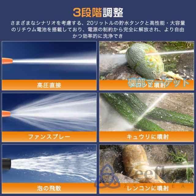 2025新登場 最新発売 高圧洗浄機 タンク式 コードレス 充電式 タンク式高圧洗浄機 業務用 家庭用 20L 限定セール 水道直結 吐出圧力12MPa 軽量 洗車 バッテリー 水圧洗車機 収納 掃除