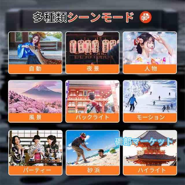 最新発売 デジカメ 4K デジタルカメラ 日本製チップ 128GB SDカード付き 16倍ズーム 5000万画素 オートフォーカス ウェブカメラ コンパクト 限定セール 初心者向け 懐中電灯機能_17