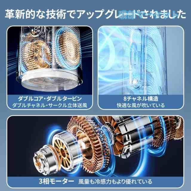 扇風機 最新発売 タワーファン 羽なし DC サーキュレーター 9段階風量 9時間連続 60°送風 加湿器 省エネ 静音 限定セール 超速冷却 コンパクト リビング 換気 空気循環 熱中症対策_2