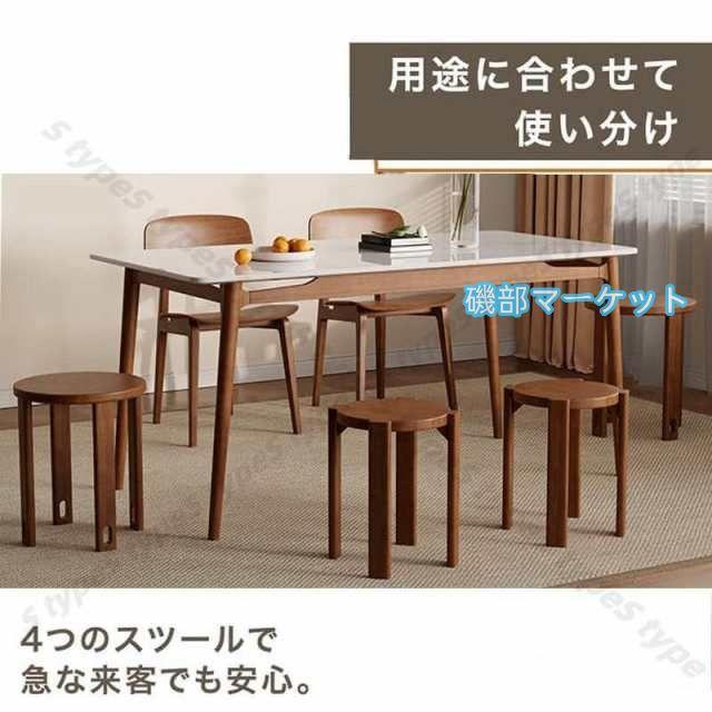 サイドテーブル 4in1スツール ナイトテーブル チェア 椅子 4脚 スタッキング ダイニングチェアー リビングチェア 踏み台 木製椅子 木製チェア 天然木_6