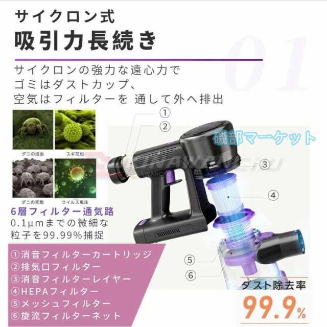 掃除機 最新発売 コードレス 強力 充電式 サイクロン 22000pa 軽量