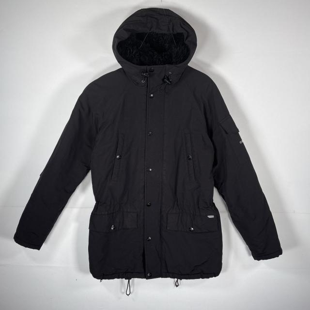 古着 カーハート Carhartt ナイロンジャケット Nー3Bジャケット ダブルジップ ファー付きフード M  ブラック メンズ