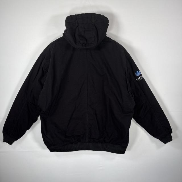 Berne Apparel ブラックダック ワークジャケット 企業刺繍 古着 BERNE ダック ワークジャケット ビッグサイズ ワンポイント