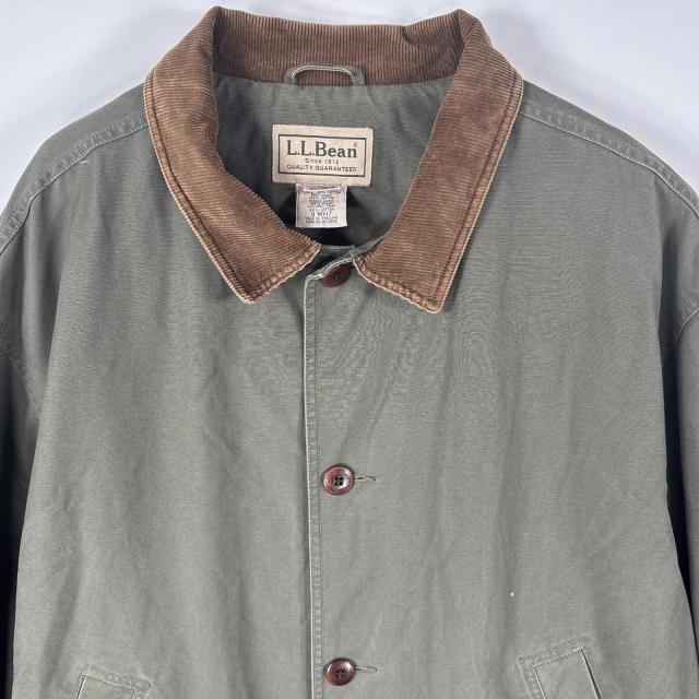 古着 00’s/00年代 エルエルビーン L.L.Bean ハンティングジャケット 襟コーデュロイ ビッグサイズ カバーオール XXL  カーキ メンズ