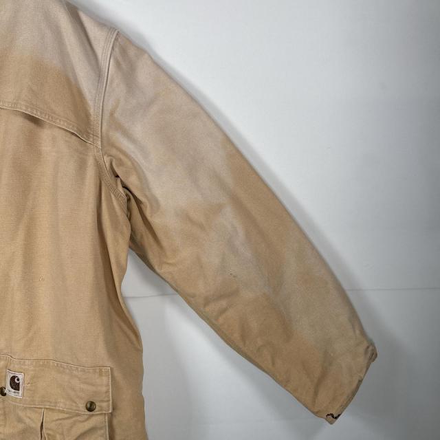 90s カーハート　ビンテージ　ベージュ　ブランケット　カバーオール　アメリカ製 1990's carhartt slashed blanket lined chore coat ベージュ