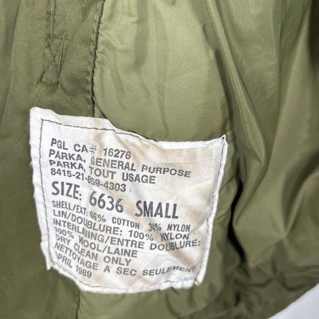 古着 ミリタリージャケット Nー3B カナダ軍 モッズパーカー　フィールドJKT S  カーキ メンズ_4