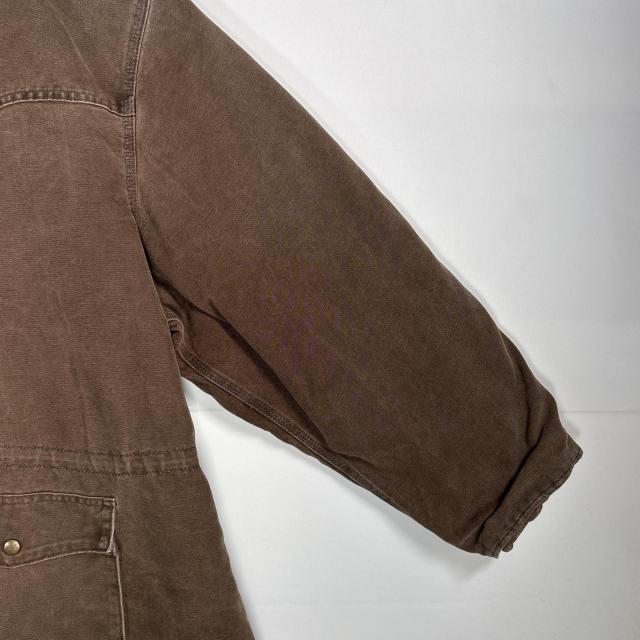 古着 カーハート Carhartt ダックジャケット ビッグサイズ 襟コーデュロイ ウエストドローコード ブラウン系 メンズ_2