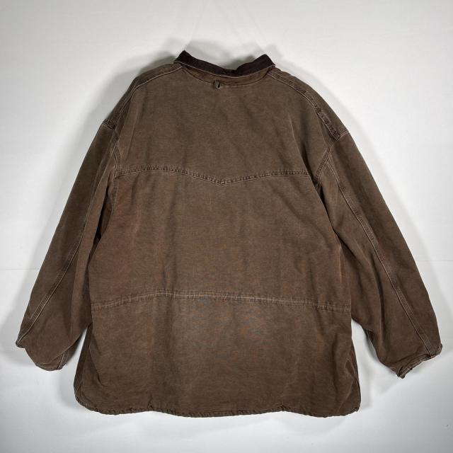 古着 カーハート Carhartt ダックジャケット ビッグサイズ 襟コーデュロイ ウエストドローコード ブラウン系 メンズ_3
