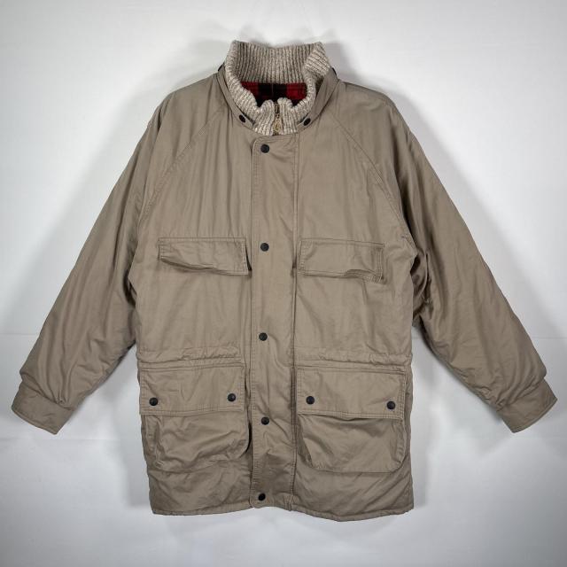 古着 90s/90年代 ノーティカ NAUTICA ダウンジャケット ダウンコート 初期タグ L  ベージュ メンズ