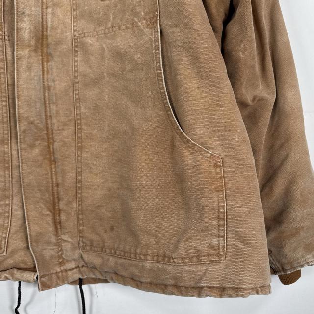 古着 カーハート Carhartt USA製 ダック ワークジャケット トラディショナルコート オーバーサイズ 2XL ベージュ メンズ_2