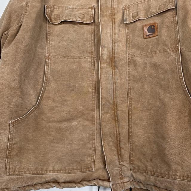 古着 カーハート Carhartt USA製 ダック ワークジャケット トラディショナルコート オーバーサイズ 2XL ベージュ メンズ_3