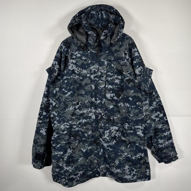 古着 ミリタリージャケット ECWCS GORE-TEX デジカモ ゴアテックスパーカー 米軍 実物 ナイロンジャケット large long  ネイビー メンズ