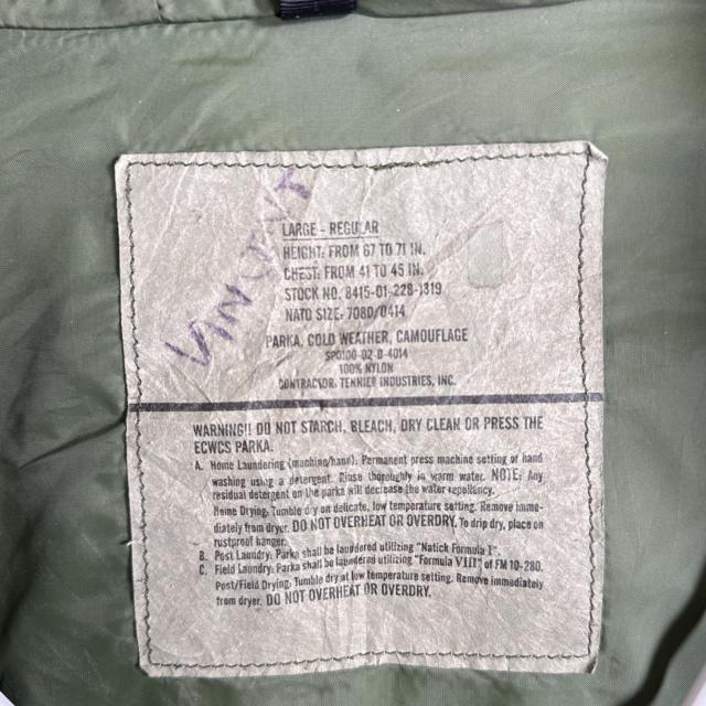 古着 ミリタリージャケット ECWCS GORE-TEX ウッドランドカモ ゴアテックスパーカー 米軍 実物 カモフラ 迷彩 Xlarge long_6