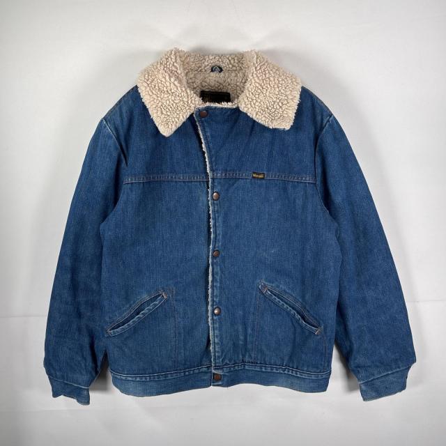 古着 70s〜80s/70年代〜80年代 ヴィンテージ ラングラー Wrangler USA製 デニムジャケット ボアライナー L インディゴブルー メンズ