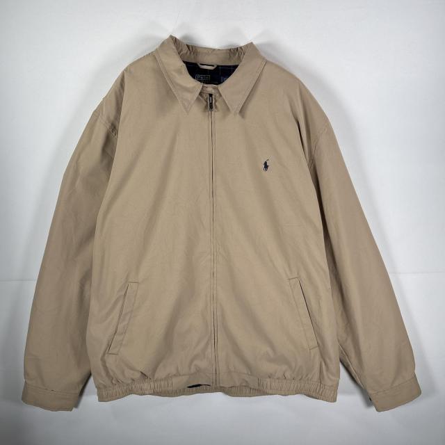 古着 90s/90年代 ポロバイラルフローレン Polo by Ralph Lauren スウィングトップジャケット 裏地チェック 2LTTALL  ベージュ メンズ