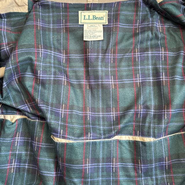 古着 80s/80年代 ヴィンテージ エルエルビーン L.L.Bean スイングトップ ハリントンジャケット 裏地チェック L  ベージュ メンズ