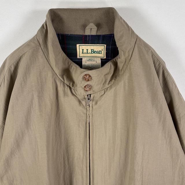 古着 80s/80年代 ヴィンテージ エルエルビーン L.L.Bean スイングトップ ハリントンジャケット 裏地チェック L  ベージュ メンズ