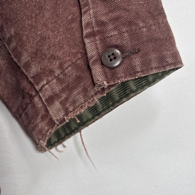 古着 エルエルビーン L.L.Bean カバーオール ダック地 襟コーデュロイ 大きめ 長丈 ブラウン グリーン メンズ