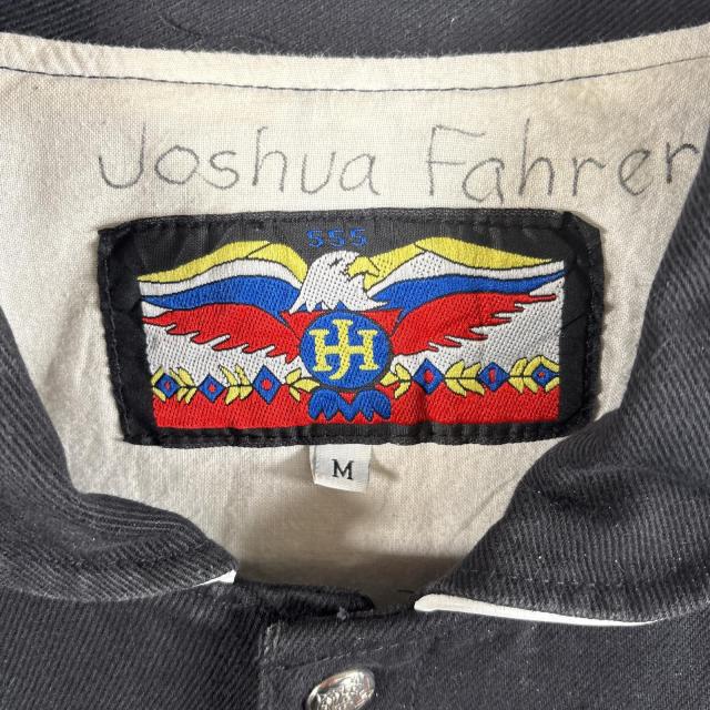 古着  JH USA製 スタジャン アームレザー NHL レッドウィングス ビッグワッペン M ブラック ホワイト レッド メンズ 古着 JH USA製 スタジャン アームレザー NHL レッドウィングス ビッグ