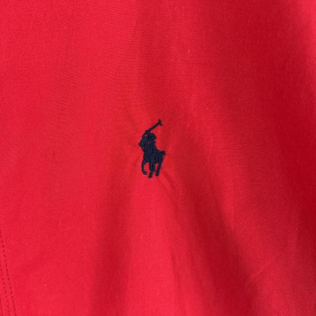 古着 ポロバイラルフローレン Polo by Ralph Lauren コットンジャケット フーディー ワンポイントロゴ刺繍 フルジップ 160 レッド キッズ_2
