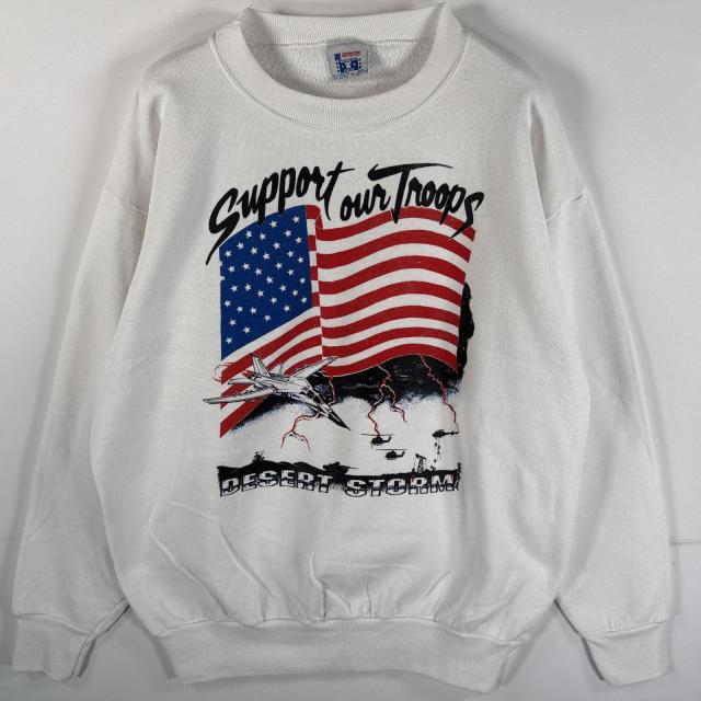 古着 90s/90年代 アメリカズファイネスト AMERICA‘S FINEST USA製 スウェット 片面プリント 大きいサイズ XL ホワイト メンズ