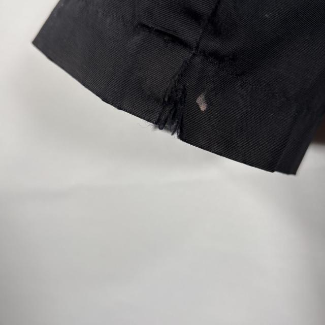 古着 90s/90年代 ウールリッチ WOOLRICH ナイロンコート ダブルジップ ワンポイントロゴ 長丈 フーディー フード紐 L ブラック メンズ_9