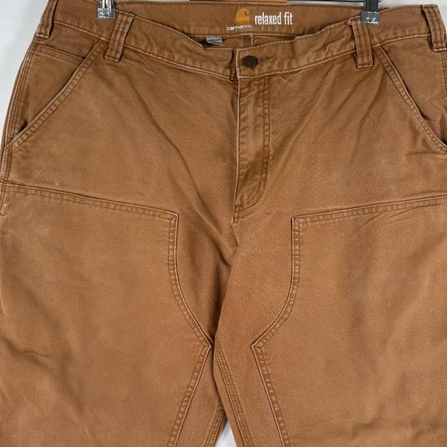古着 カーハート Carhartt ワークパンツ ダブルニー ダック ペインターパンツ 作業着 ワンポイント ロゴ 大きいサイズ w40 L30  ベージュ 古着 カーハート Carhartt ワークパンツ ダブルニー ダック ペインター