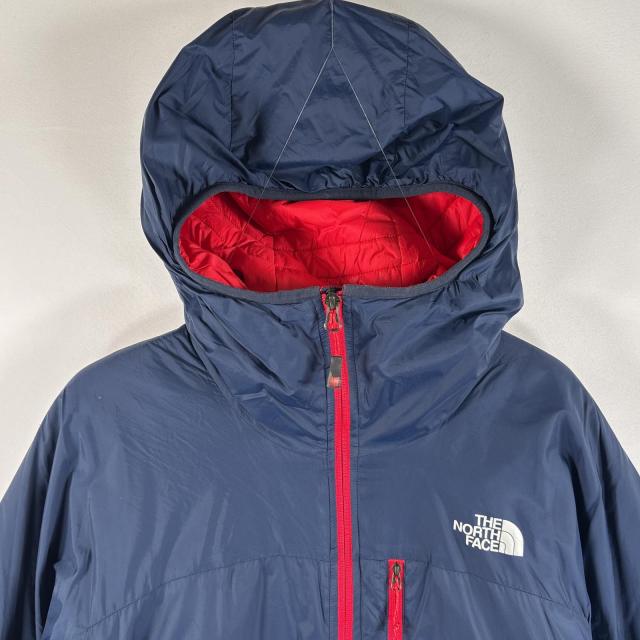 古着 ザ・ノースフェイス THE NORTH FACE ナイロンジャケット フーディー 中綿 フルジップ プリマロフト サミットシリーズ M ネイビー_1
