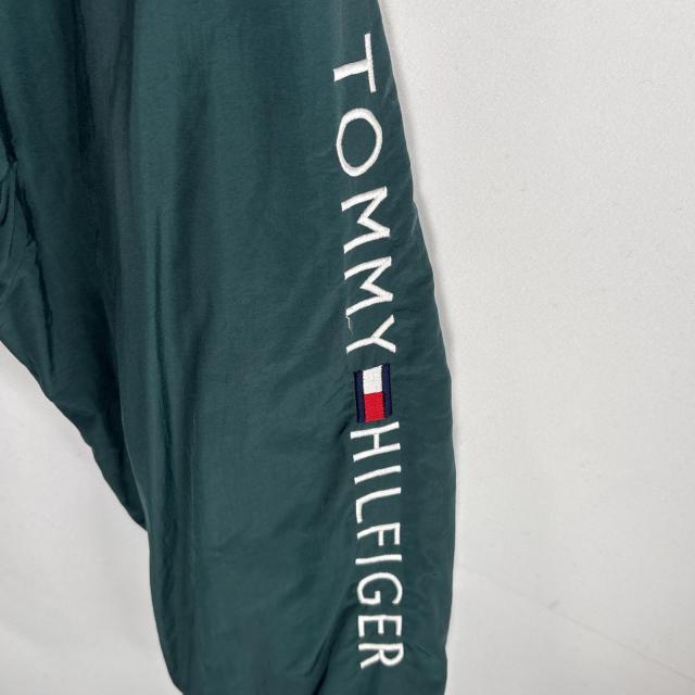 古着 90s/90年代 トミーヒルフィガー TOMMY HILFIGER セーリングジャケット ビッグロゴ フード付き フリースライナー XL グリーン_5