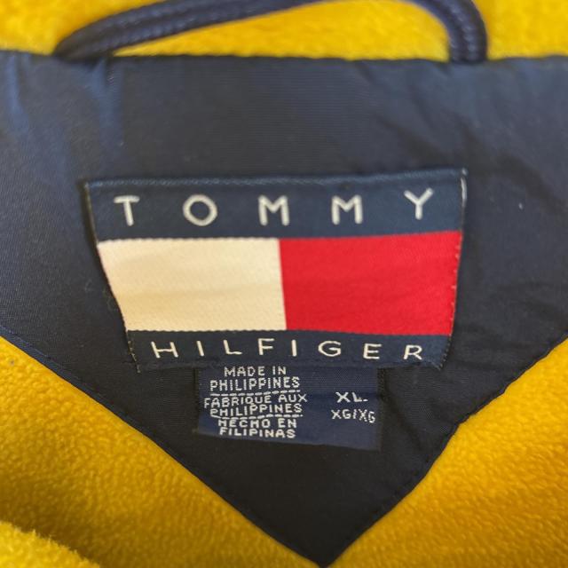 古着 90s/90年代 トミーヒルフィガー TOMMY HILFIGER セーリングジャケット ビッグロゴ フード付き フリースライナー XL グリーン_3