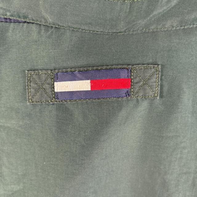 古着 90s/90年代 トミーヒルフィガー TOMMY HILFIGER セーリングジャケット ビッグロゴ フード付き フリースライナー XL グリーン_6