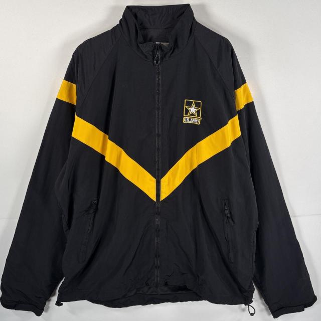 古着 ミリタリー  ミリタリージャケット APFU  U.S.ARMY 裏地メッシュ トレーニングジャケット ワンポイントロゴ LARGE LONG  ブラック