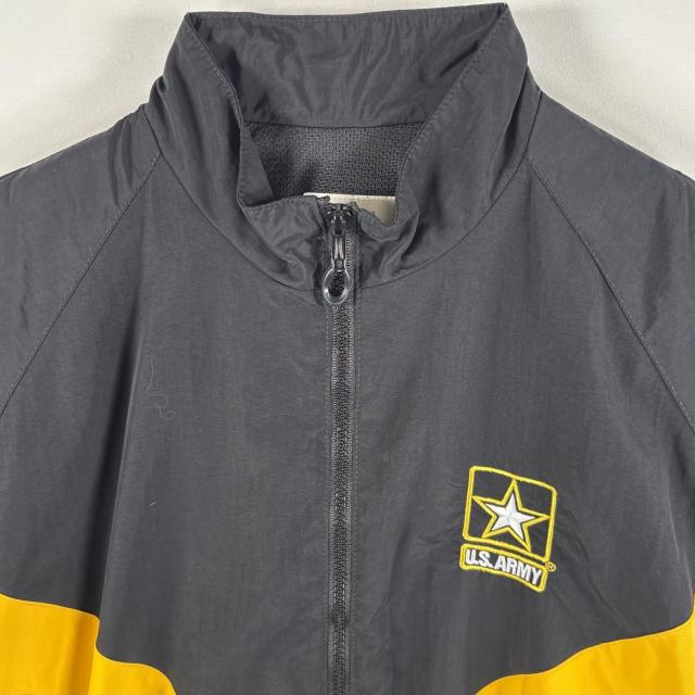 古着 ミリタリー  ミリタリージャケット APFU  U.S.ARMY 裏地メッシュ トレーニングジャケット ワンポイントロゴ LARGE LONG  ブラック