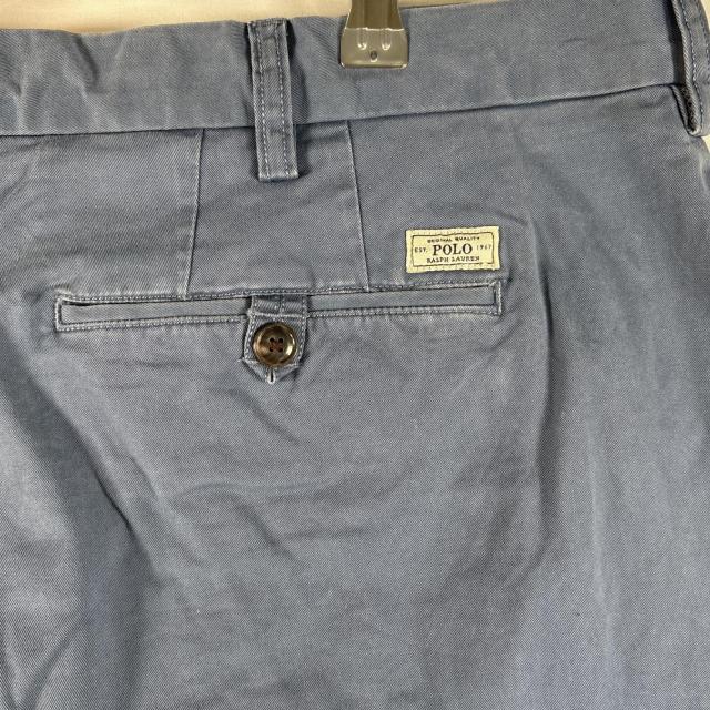古着 ポロ・ラルフローレン POLO RALPH LAUREN ショートパンツ チノパン ポロチノ 大きいサイズ ワンポイントロゴ w42  ブルー系 メンズ